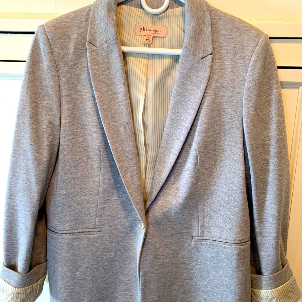 Grey knit blazer